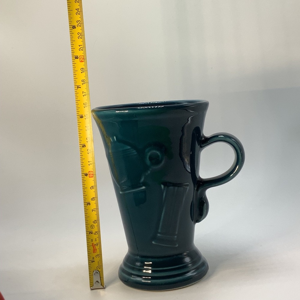 Fiesta Ware Juniper Pedestal Mug w/ Embossed Shapes Retired Homer Laughlin 6" - Picture 7 of 7
